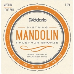 D'addario  D'Addario EJ74 Phosphor Bronze Medium Mandolin Strings (11-40)