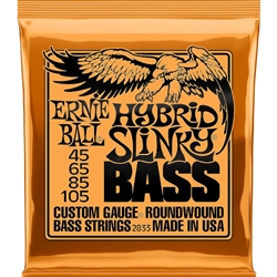 EB2833 Ernie Ball 2833 Hybrid Slinky Nickel Wound Electric Bass Guitar Strings - .045-.105