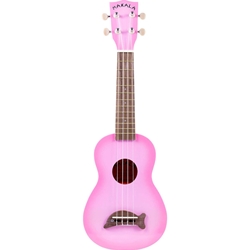 Kala MKSDPKBURST Makala Soprano Dolphin Ukulele - Pink Burst