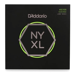 D'addario  D'Addario NYXL45105 Nickel Wound Bass Guitar Strings - .045-.105 Light Top/Medium Bottom, Long Scale